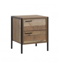Mascot 2 Drawers Particle Board Bedside Table in Oak Colour